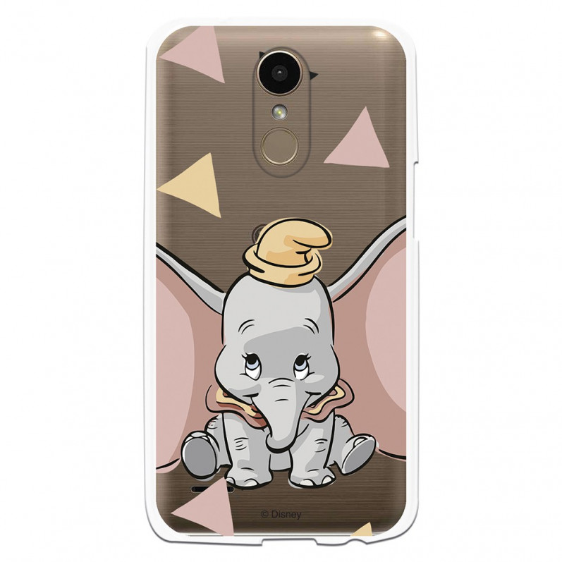 Carcasa Oficial Disney Dumbo silueta transparente para LG K10 2017 - Dumbo- La Casa de las Carcasas