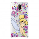 Carcasa Oficial Disney Campanilla Flores Transparente para Oneplus 6 - Peter Pan- La Casa de las Carcasas