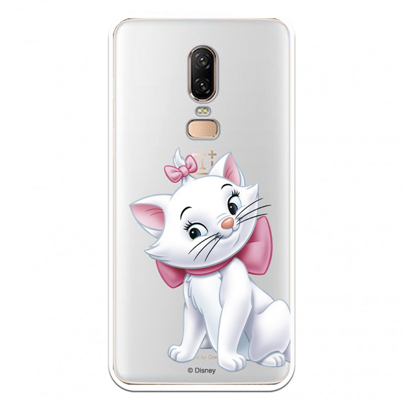 Carcasă transparentă oficială Disney Marie Silhouette pentru Oneplus 6 - The Aristocats