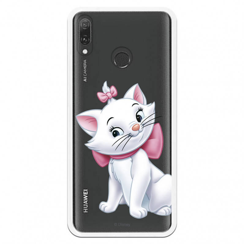 Carcasa oficială Disney Marie Silhouette Transparent Case pentru Huawei Y9 2019 - The Aristocats