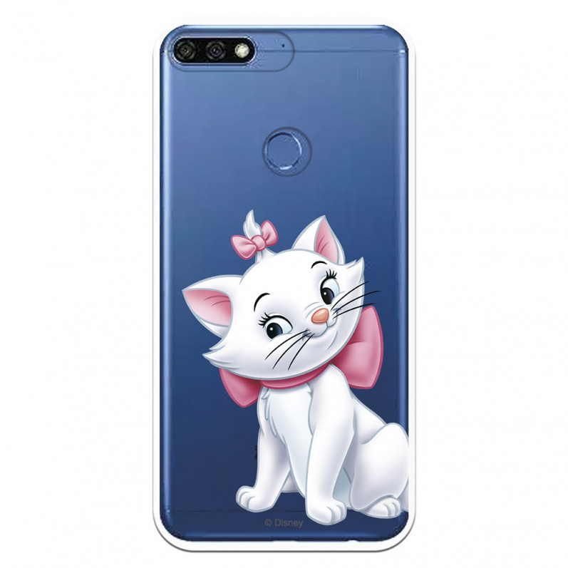 Carcasă transparentă oficială Disney Marie Silhouette pentru Huawei Y7 2018 - The Aristocats