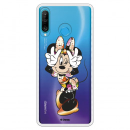 Funda para Huawei P30 Lite Oficial de Disney Minnie Posando - Clásicos Disney