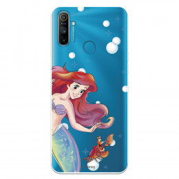 Funda para Realme 5i Oficial de Disney Ariel y Sebastián Burbujas - La Sirenita