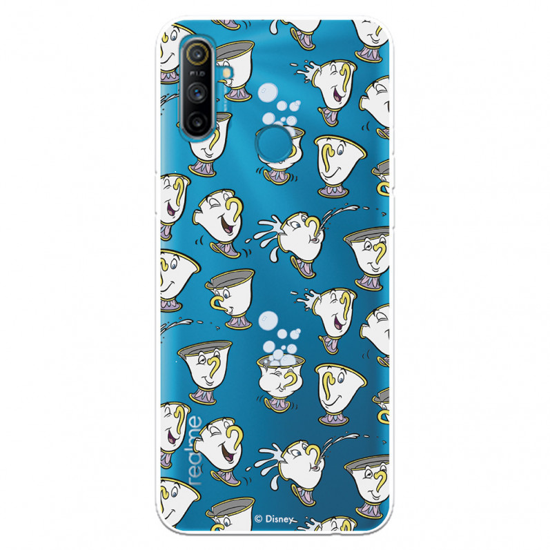 Funda para Realme 5i Oficial de Disney Chip Potts Siluetas - La Bella y la Bestia