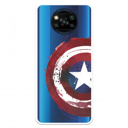 Funda para Xiaomi Poco X3 Oficial de Marvel Capitán América Escudo Transparente - Marvel