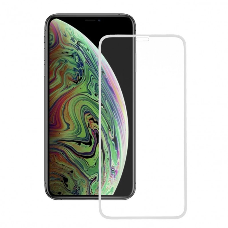 Geam securizat Alb complet pentru iPhone XS