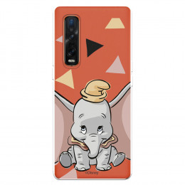 Funda para Oppo Find X2 Pro Oficial de Disney Dumbo Silueta Transparente - Dumbo