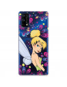 Funda para Realme 7 Pro Oficial de Disney Campanilla Flores - Peter Pan