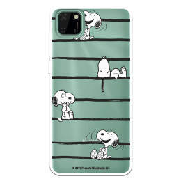 Funda para Huawei Y5p Oficial de Peanuts Snoopy rayas - Snoopy