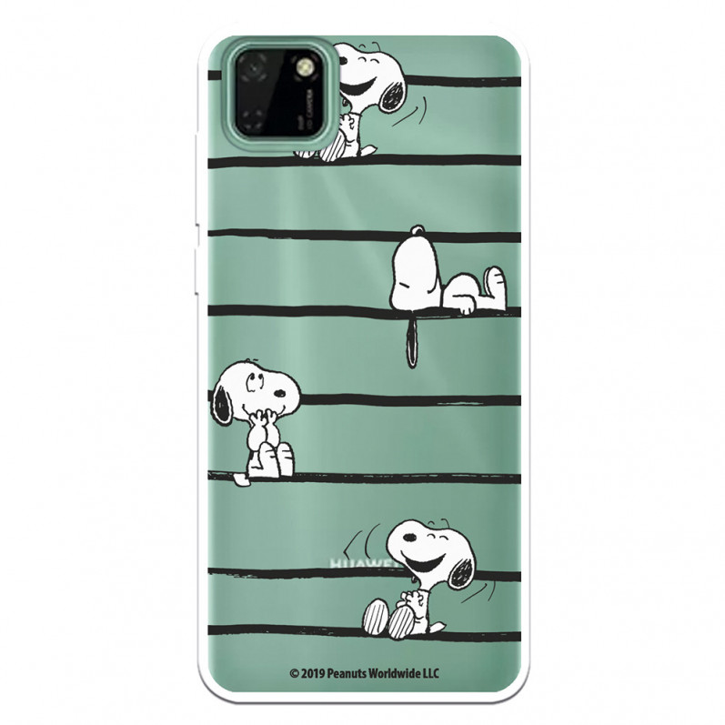 Funda para Huawei Y5p Oficial de Peanuts Snoopy rayas - Snoopy