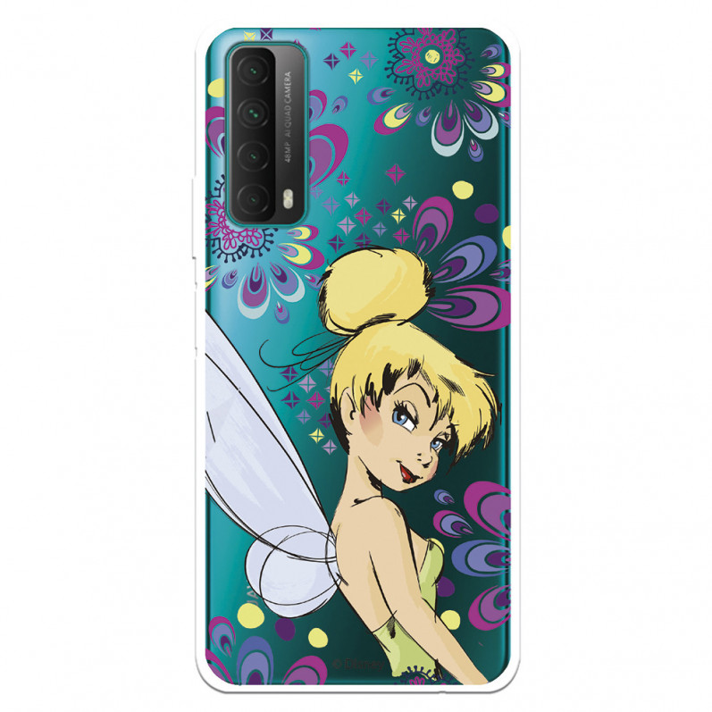 Funda para Huawei P Smart 2021 Oficial de Disney Campanilla Flores - Peter Pan