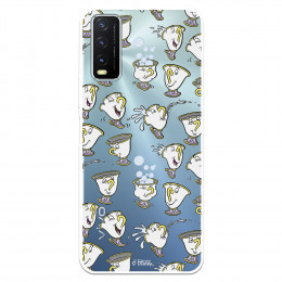 Funda para VIVO Y20S Oficial de Disney Chip Potts Siluetas - La Bella y la Bestia