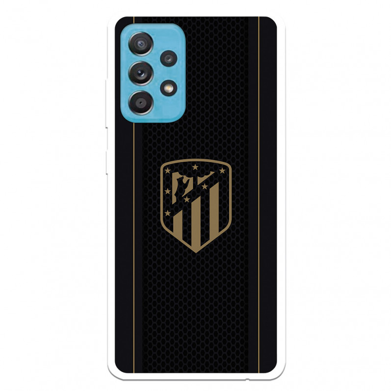 Atleti Galaxy A52 5G Gold Shield Black Background - Atletico de Madrid Official Licence Samsung Galaxy A52 5G Case