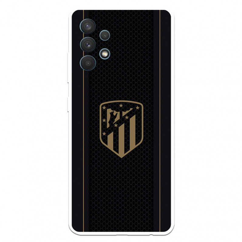 Atleti Galaxy A32 4G Case pentru Samsung Atleti Galaxy A32 4G Scut auriu fundal negru - Atletico de Madrid Licență oficială Atle