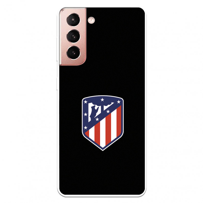 Atleti Galaxy S21 negru fundal negru Shield - Atletico de Madrid Official Licence Samsung Galaxy S21 Case