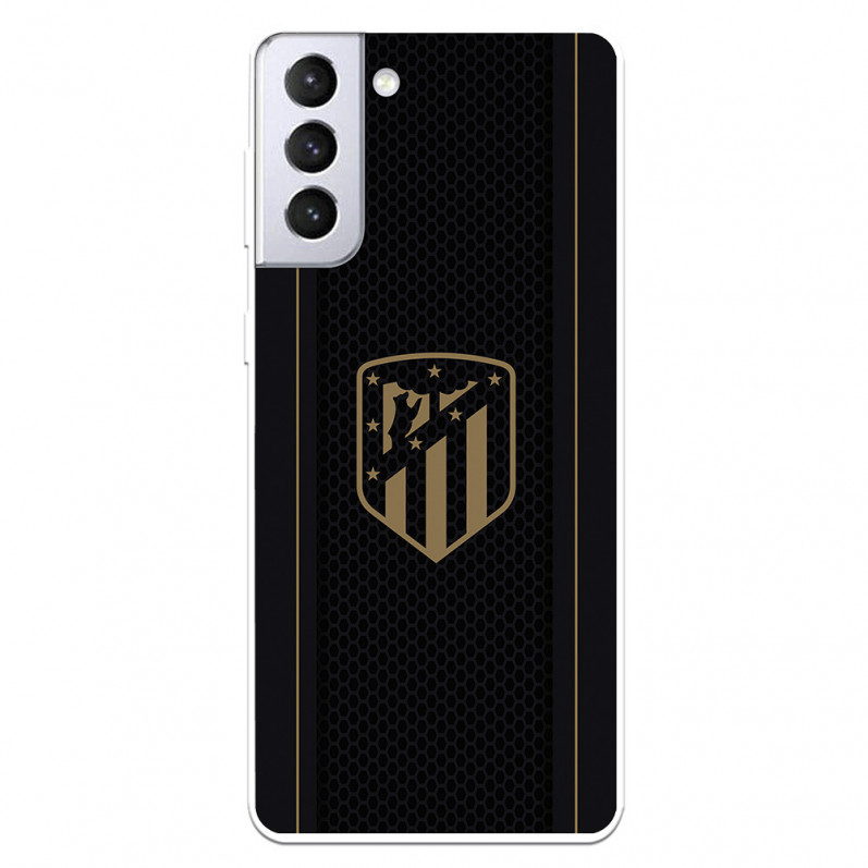 Atleti Galaxy S21 Plus Gold Shield Black Background - Atletico de Madrid Official Licence Samsung Galaxy S21 Plus Case