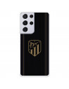 Atleti Galaxy S21 Ultra Gold Shield Black Background - Atletico de Madrid Official Licence Samsung Galaxy S21 Ultra Case