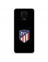 Caz pentru Xiaomi Redmi Notă 9 Pro Atleti Shield fundal negru - Atlético de Madrid Licență oficială