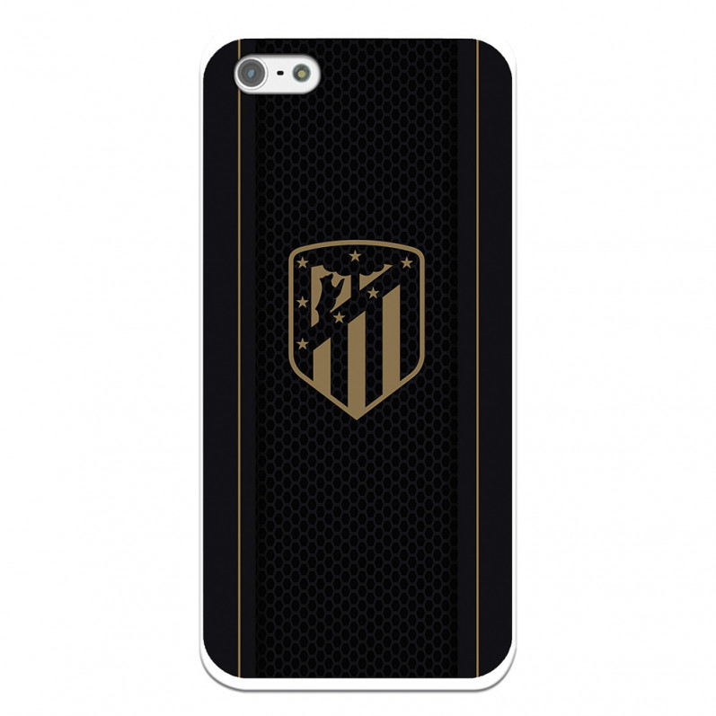 Atleti iPhone 5S Cazul de aur Shield negru fundal negru - Atletico de Madrid Licență oficială Atletico de Madrid