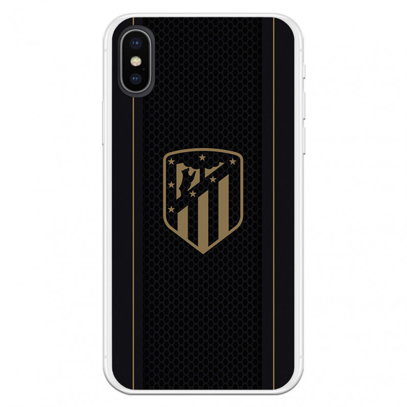 Atleti iPhone X Aur scut de aur fundal negru - Atletico de Madrid Licență oficială Atletico de Madrid