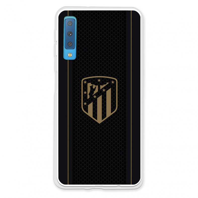 Atleti Galaxy A7 2018 Gold Shield Black Background - Atletico Madrid Official License Samsung Galaxy A7 2018 Case