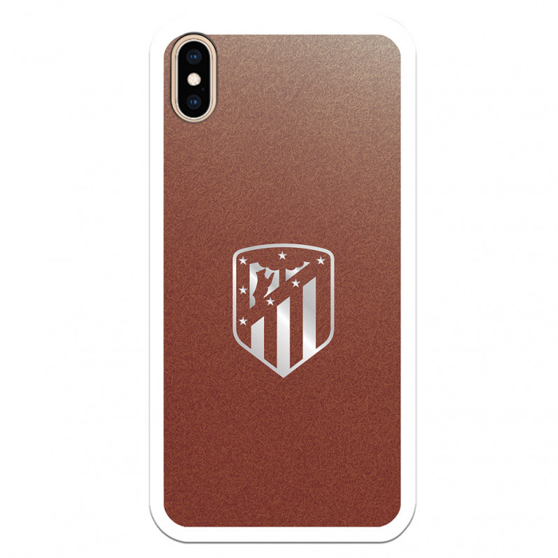 Atleti Shield Argint fundal Argint iPhone XS Max Case - Atletico de Madrid Licență oficială Atletico de Madrid