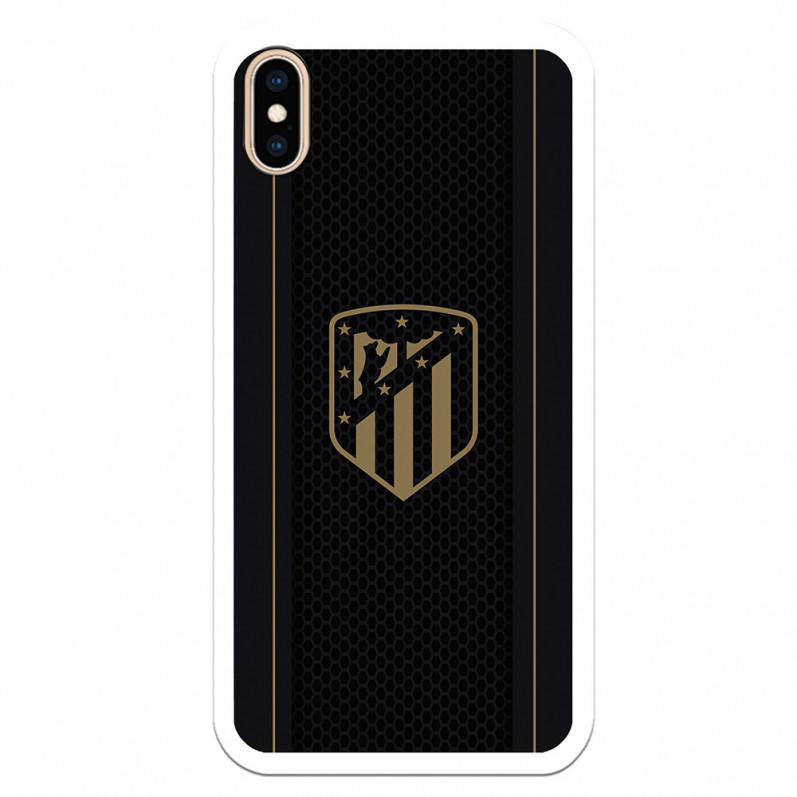 Atleti iPhone XS Max Gold Shield fundal negru - Atletico de Madrid Licență oficială Atletico de Madrid