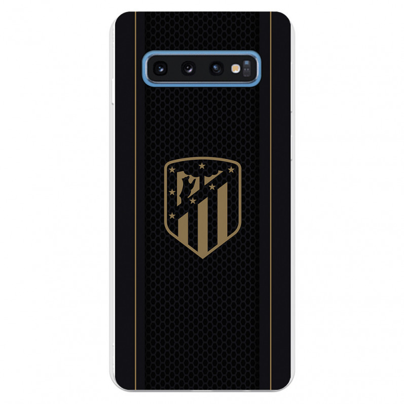 Atleti Galaxy S10 Gold Shield Black Background - Atletico de Madrid Official Licence Samsung Galaxy S10 Case