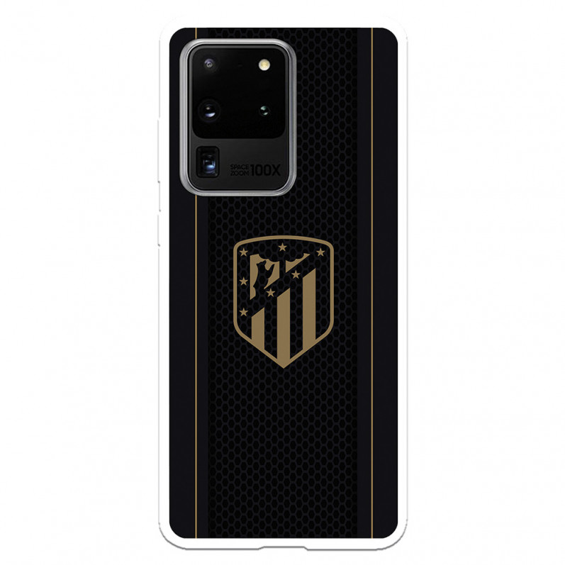 Atleti Galaxy S20 Ultra Gold Shield Black Background - Atletico de Madrid Official Licence Samsung Galaxy S20 Ultra Case