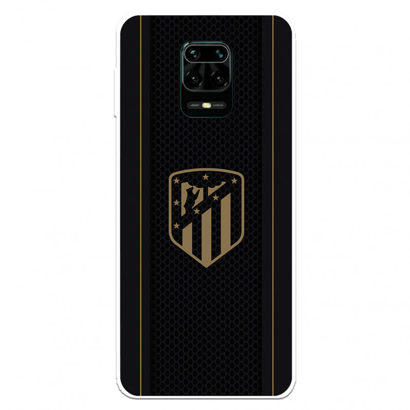 Atleti Redmi Note 9S Cazul Redmi Note 9S pentru Xiaomi Atleti Gold Shield fundal negru - Atletico de Madrid Licență oficială Atl