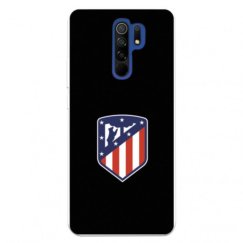 Caz pentru Xiaomi Redmi 9 Atleti Shield Black Background - Atletico de Madrid Official Licence