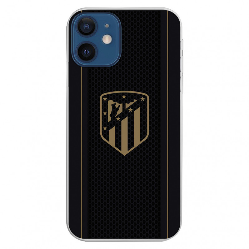 Atleti iPhone 12 Mini aur scut de aur fundal negru - Atletico de Madrid Licență oficială Atletico de Madrid