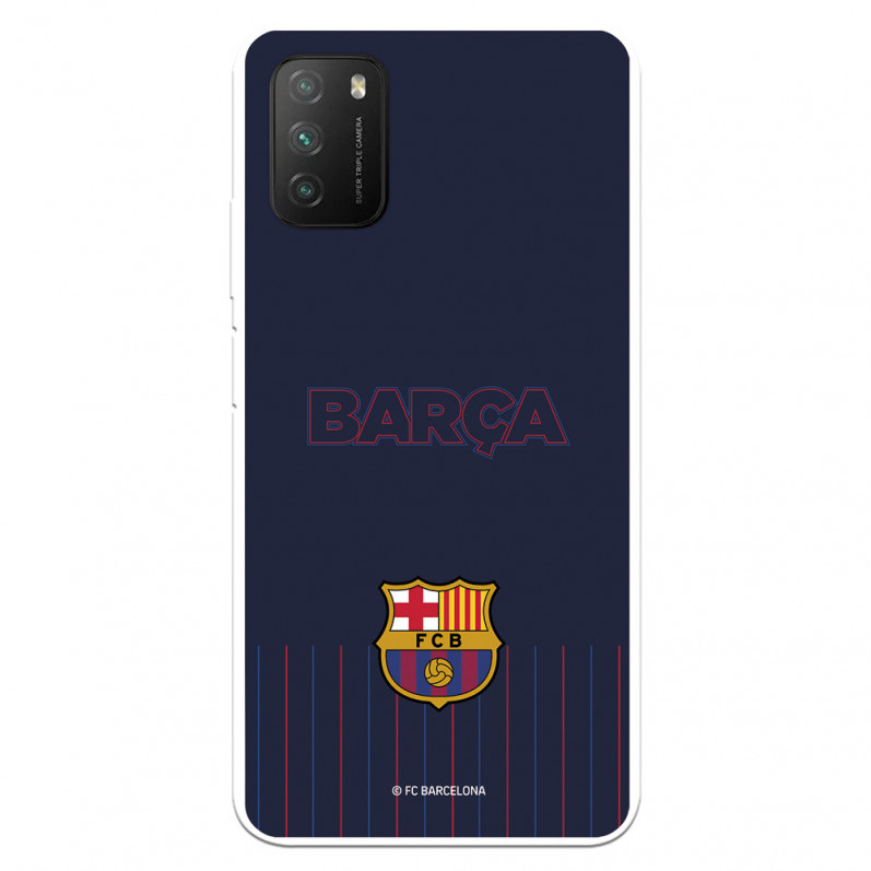 Carcasă pentru Xiaomi Poco M3 Barcelona Barsa Fundal albastru - FC Barcelona Licență oficială