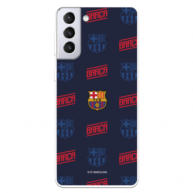 Barcelona Galaxy S21 Plus Case pentru Samsung Barcelona Shield Red și Blue Pattern - FC Barcelona Official Licence