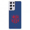 Barcelona Galaxy S21 Ultra Red Shield Blue Background - Licențiat oficial de FC Barcelona - Samsung 