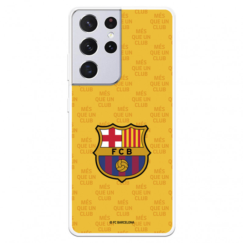 Barcelona Galaxy S21 Ultra Case pentru Samsung Barcelona Shield More than a Club Yellow Background - FC Barcelona Official Licen