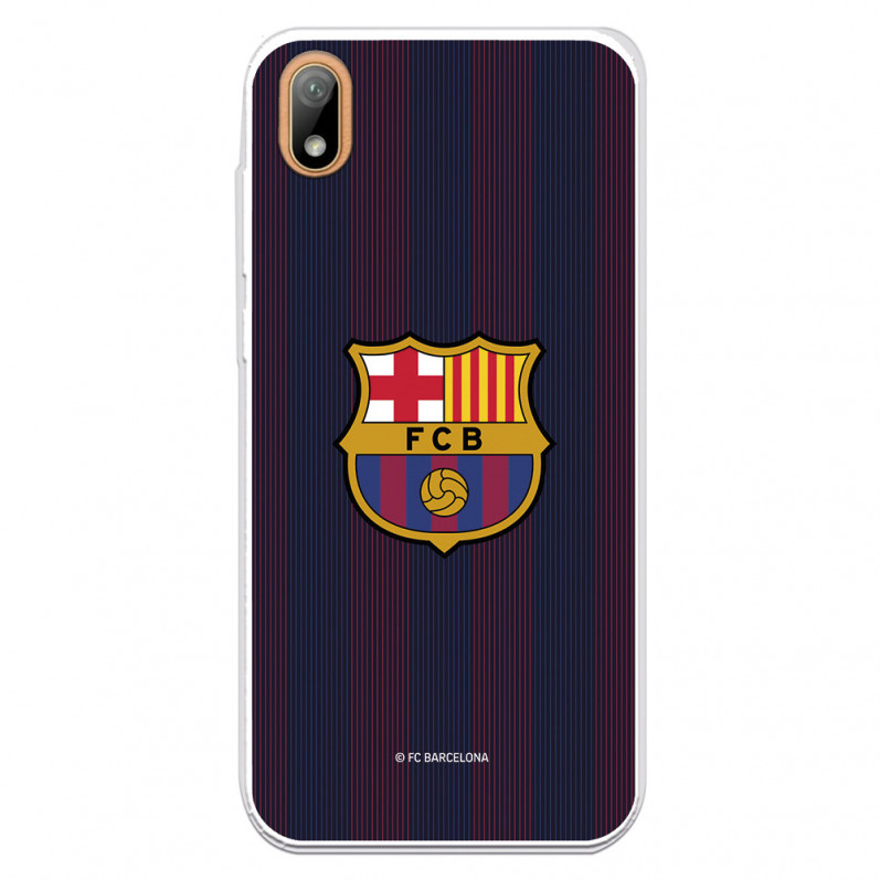 Cazul Barcelona Y5 2019 cu dungi albastre și albastre pentru Huawei - Licență oficială FC Barcelona