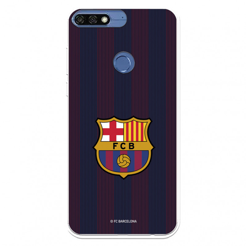 Barcelona Y7 2018 Blue and Blue Stripes Case pentru Huawei - Licență oficială FC Barcelona