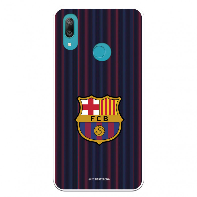 Cazul Barcelona Y7 2019 cu dungi albastre și albastre pentru Huawei - Licență oficială FC Barcelona