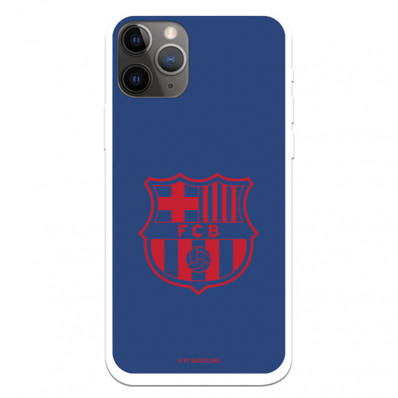 Barcelona iPhone 11 Pro Case Red Shield Red Shield Blue Background - Oficial licențiat FC Barcelona