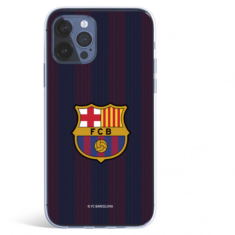 Barcelona iPhone 12 Blaugrana Stripes Case - Licență oficială FC Barcelona