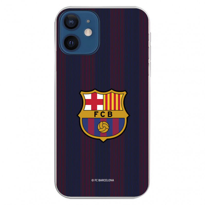 Barcelona iPhone 12 Mini Case Blaugrana Stripes - Licență oficială FC Barcelona