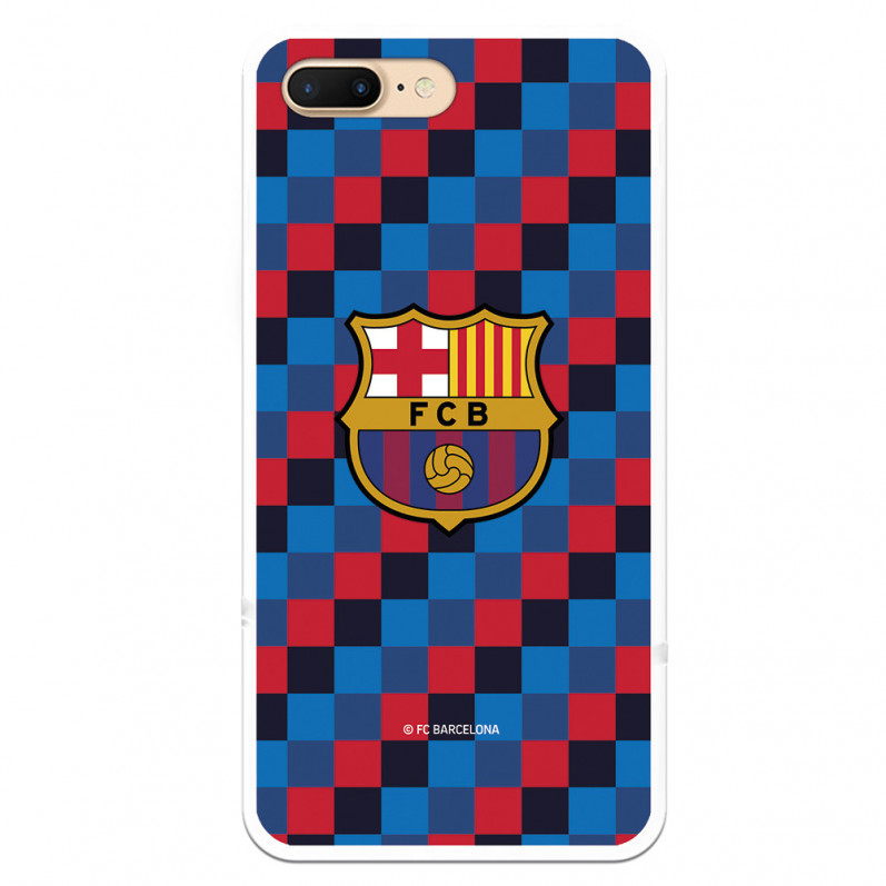 Barcelona Coat of Arms Plaid Background iPhone 7 Plus Case - oficial licențiat Barcelona FC