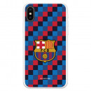 Barcelona Coat of Arms Plaid Background iPhone X Case - oficial licențiat Barcelona FC