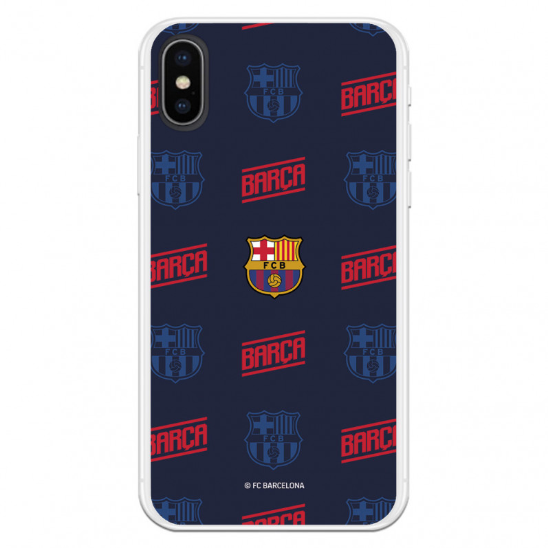 Barcelona Shield Red și Blue Pattern iPhone X Case - FC Barcelona Licență oficială