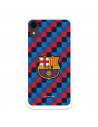 Barcelona Coat of Arms Plaid Background iPhone XR Case - oficial licențiat FC Barcelona