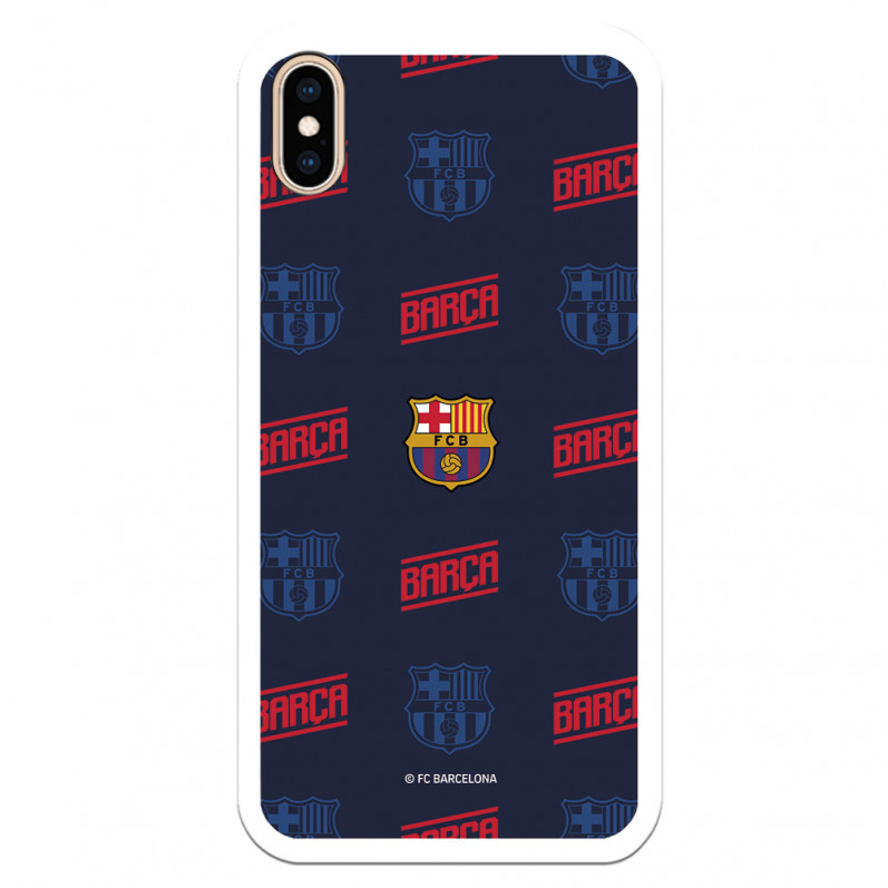 Barcelona Shield Red și Blue Pattern iPhone XS Max Case - oficial licențiat FC Barcelona