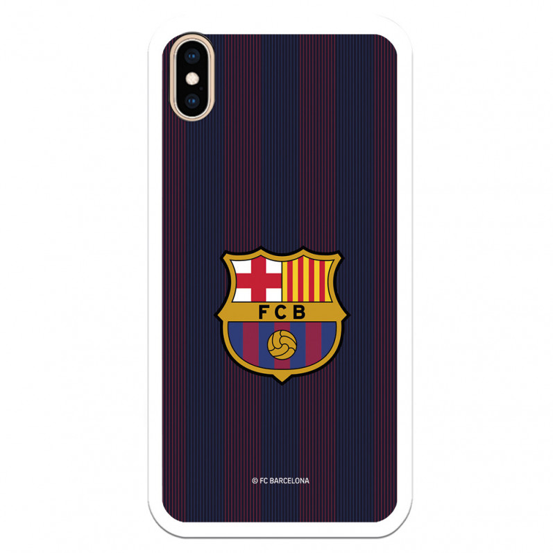 Barcelona iPhone XS Max Blaugrana Stripes Case - Licență oficială FC Barcelona