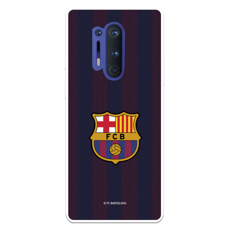 Barcelona OnePlus 8 Plus Case Blaugrana Stripes - FC Barcelona Licență oficială