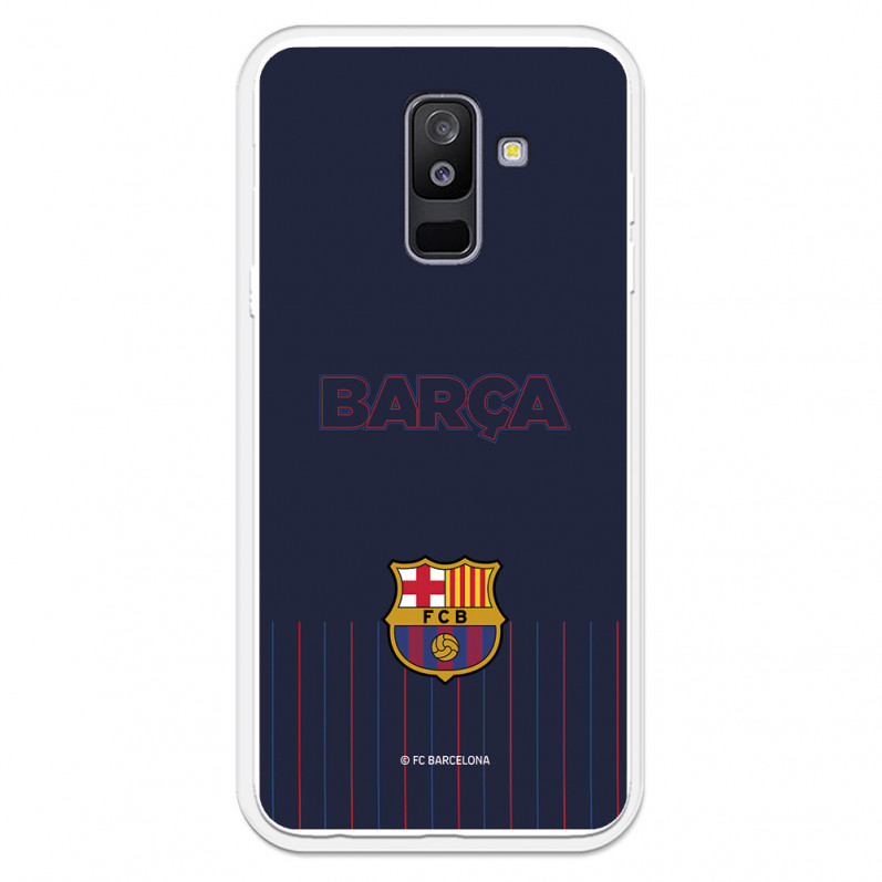 Barcelona Barcelona Barcelona Galaxy A6 Plus 2018 Caz pentru Samsung Barsa fundal albastru - FC Barcelona Licență oficială